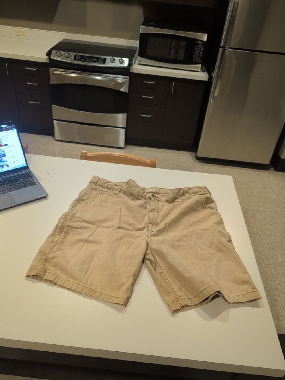 Carhartt Pants Mens 44 Relaxed Fit Tan Shorts Khakis Solid Workwear